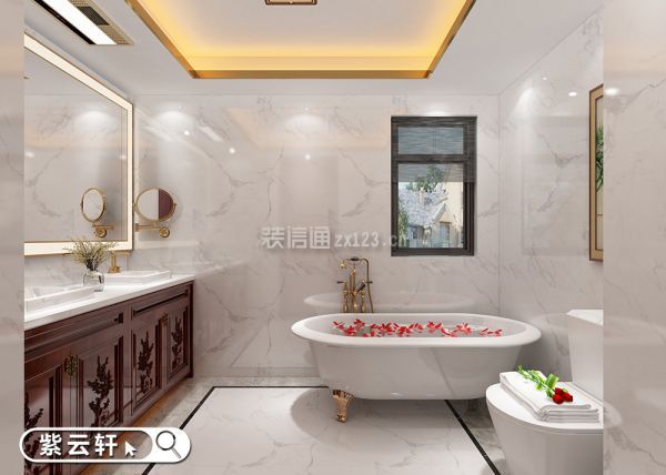 紫云轩别墅卫浴室中式装修设计图