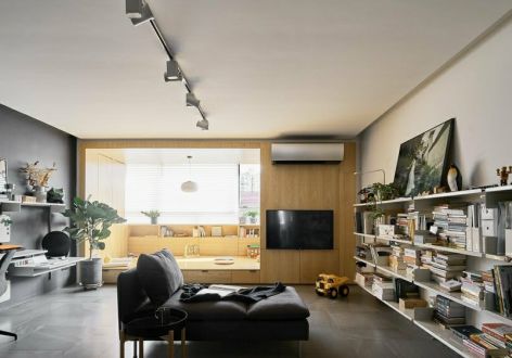 汇腾南苑112㎡三居室现代风格装修案例