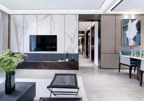中新国际城120平三居室现代风格装修案例
