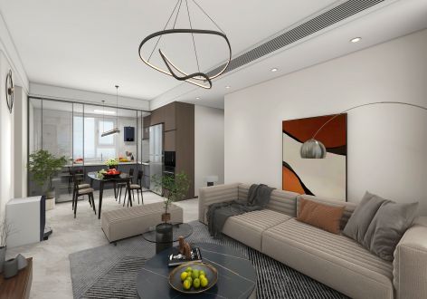 中南●林清月现代风格三居室97平米装修案例