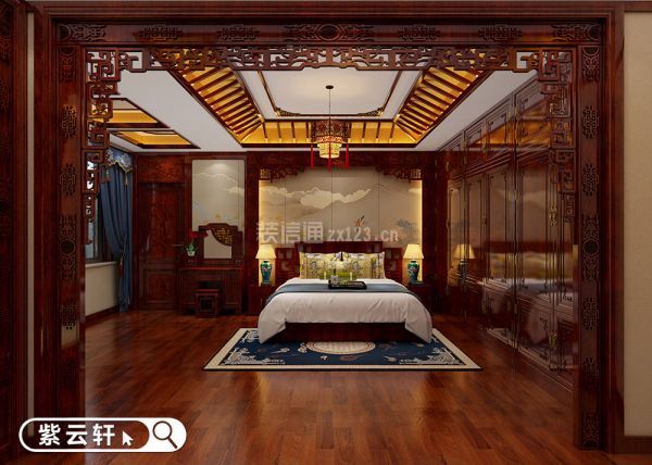 中式豪宅卧室装修风格