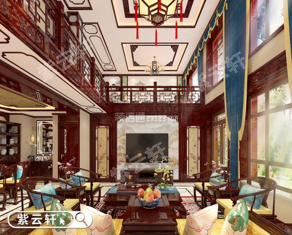 紫云轩别墅客厅中式设计风格