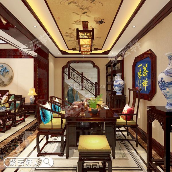 紫云轩别墅茶室中式设计风格