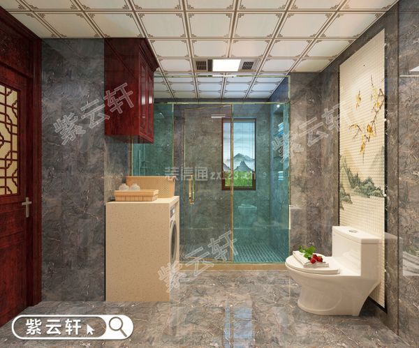 紫云轩别墅卫浴室中式设计风格