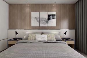 现代设计风格床头背景墙效果图