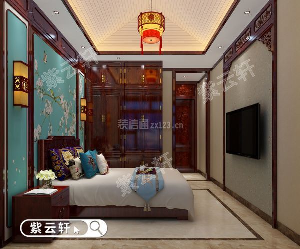 紫云轩卧室中式装修图