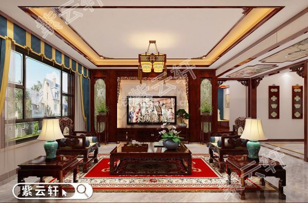 紫云轩别墅客厅中式装修风格