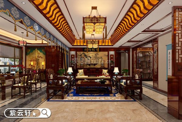 中式装修设计别墅客厅