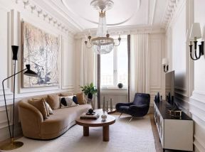 法式客厅样板房设计 法式装饰设计 沙发背景墙造型