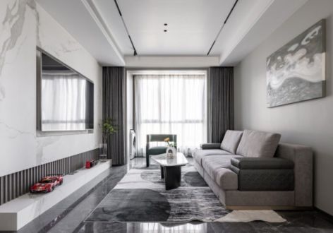 太原龙湖天钜现代风格85平米二居室装修案例