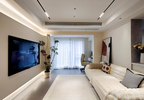 保利珑樾现代简约风格108平米三居室装修案例
