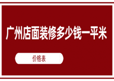 廣州店面裝修多少錢一平米(價格表)