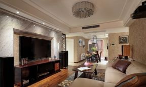 奢华中式装修设计效果图 暖色调客厅装修