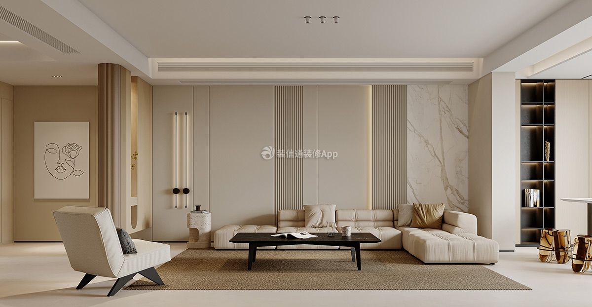暖色调150平米现代客厅装修效果图