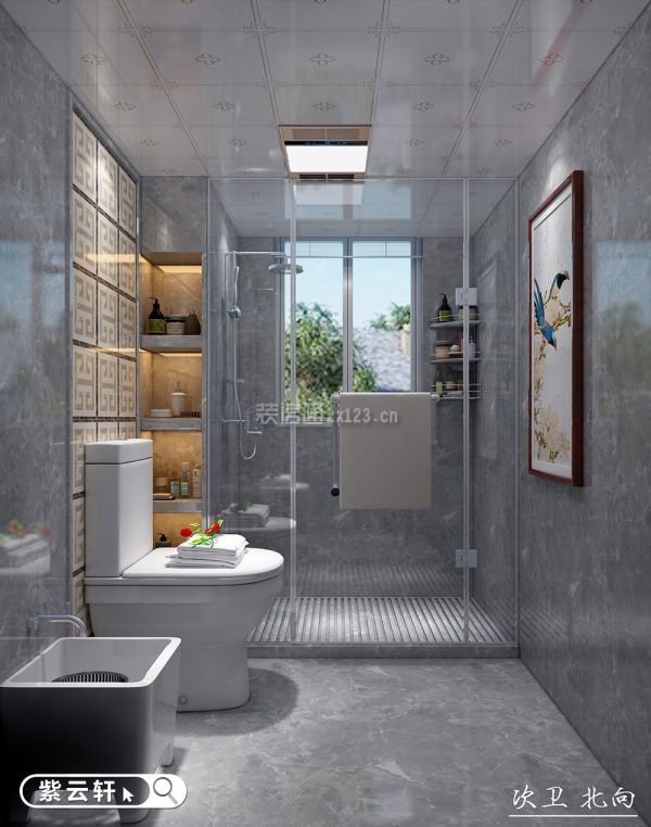 卫浴室传统中式装修效果图