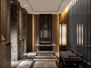 上海高端酒店电梯走廊装修效果图