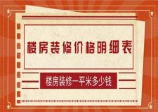 樓房裝修價(jià)格明細(xì)表,樓房裝修一平米多少錢(qián)