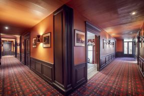 酒店法复古主题楼层走廊装修设计图