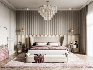 上海别墅现代卧室装修装潢效果图