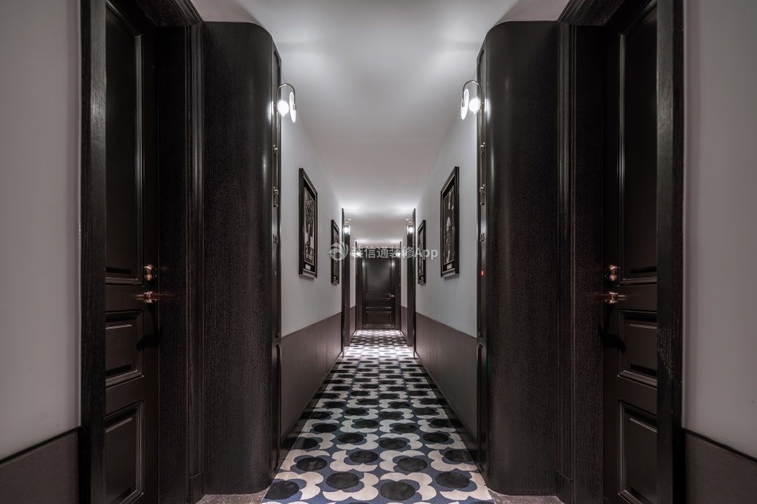 上海酒店美式复古走廊装修效果图