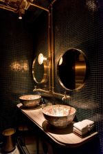 上海餐厅现代风轻奢卫生间洗手台装修效果图