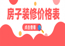 房子裝修價格表,房子裝修價格清單