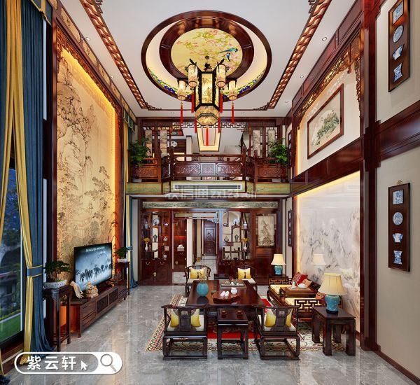 紫云轩中式家庭装修-客厅