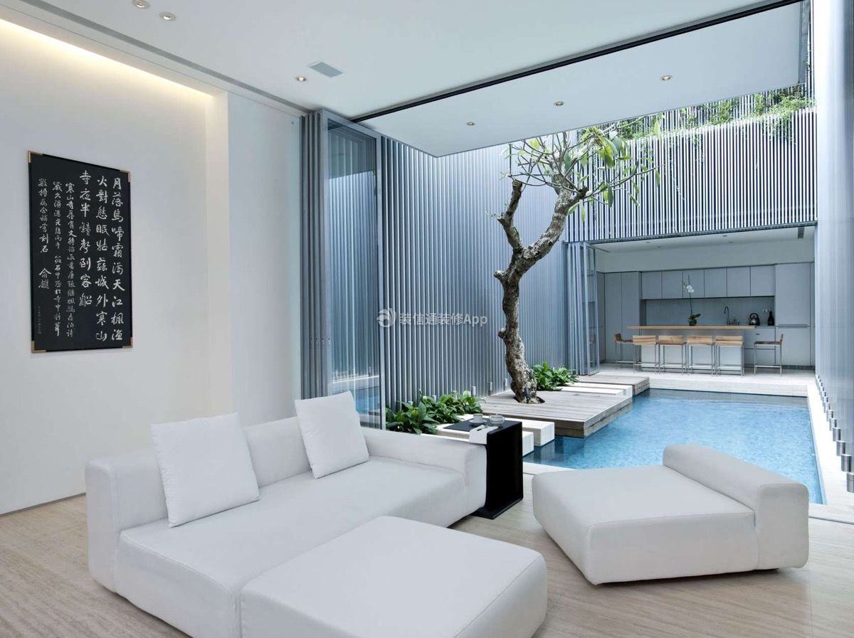 上海别墅简单庭院设计效果图