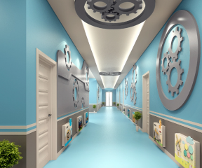 上海实验幼儿园走廊设计实景图