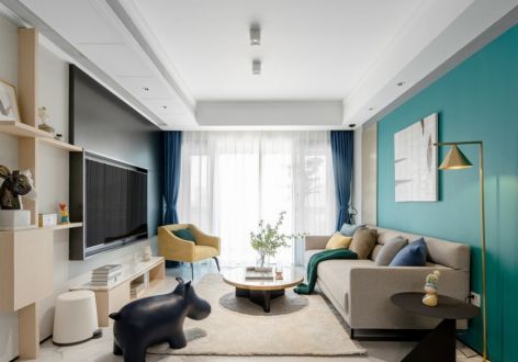 万科东湖堤白现代风格93平米三居室装修案例