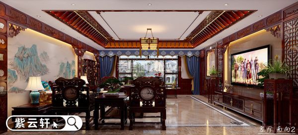 中式家居装修设计图-客厅
