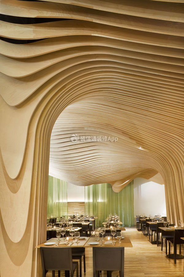 上海餐饮店天花板设计装修效果图