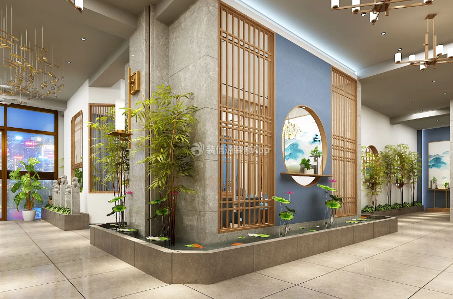 上海餐饮店大堂走廊设计装修效果图