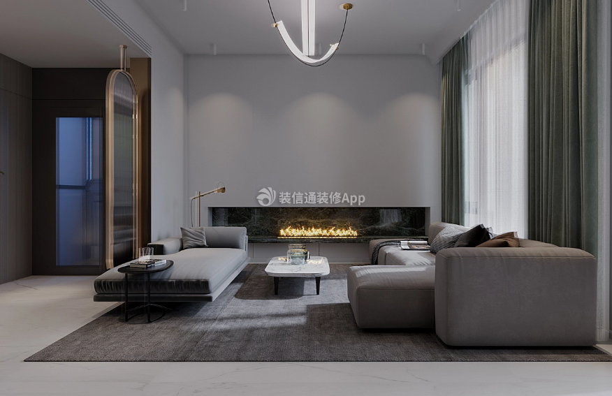 上海联排别墅简欧客厅设计装修效果图