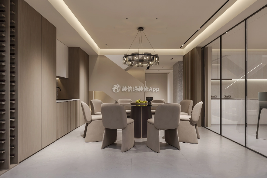 上海高端别墅简欧餐厅装修效果图