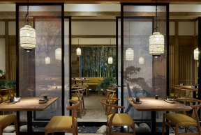 上海中式餐厅店面隔断装潢设计图