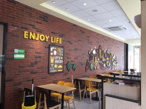 上海快餐店个性背景墙装修设计效果图