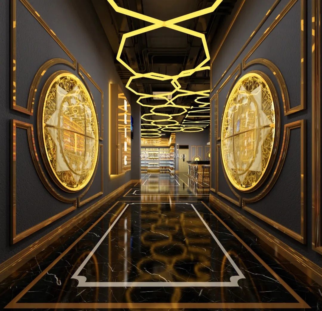 上海大型KTV豪华走廊装修设计效果图