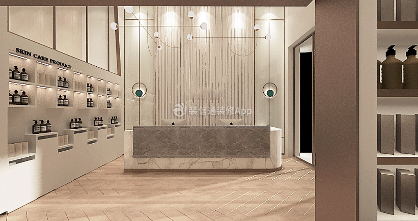 上海美容院高端前台装修设计效果图