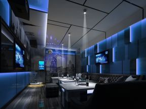 上海KTV蓝色主题包房装修设计效果图