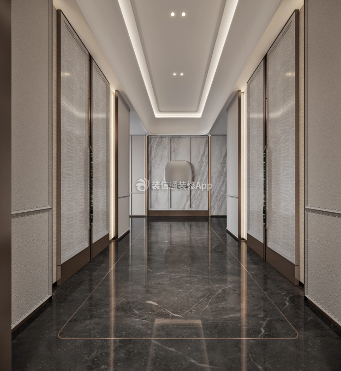 杭州办公楼简约走廊装修设计效果图