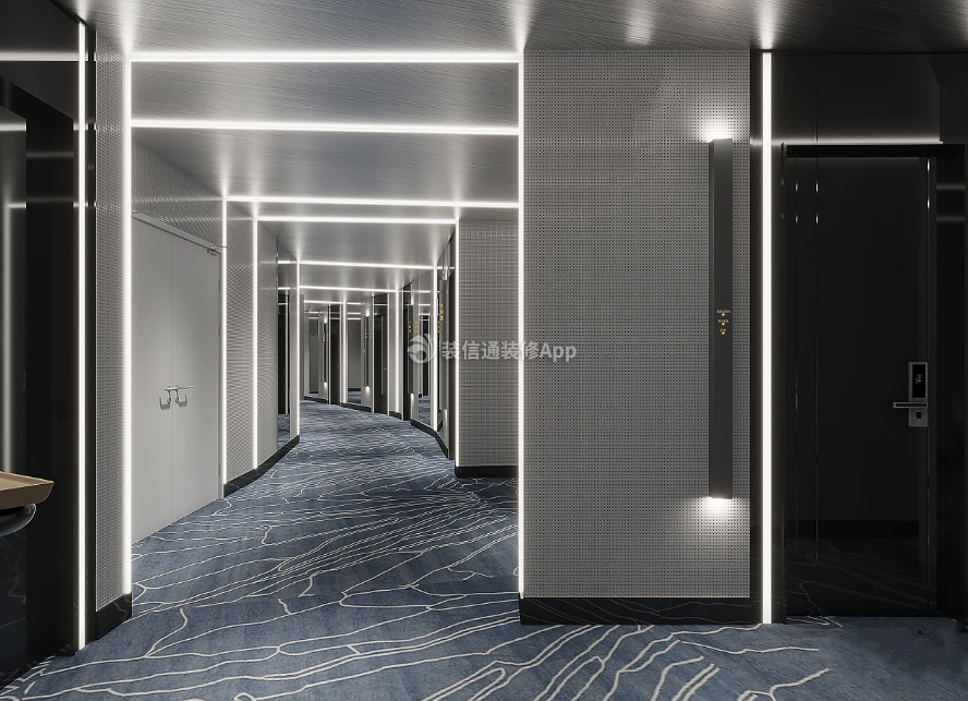 杭州星级酒店走廊简约设计装修效果图