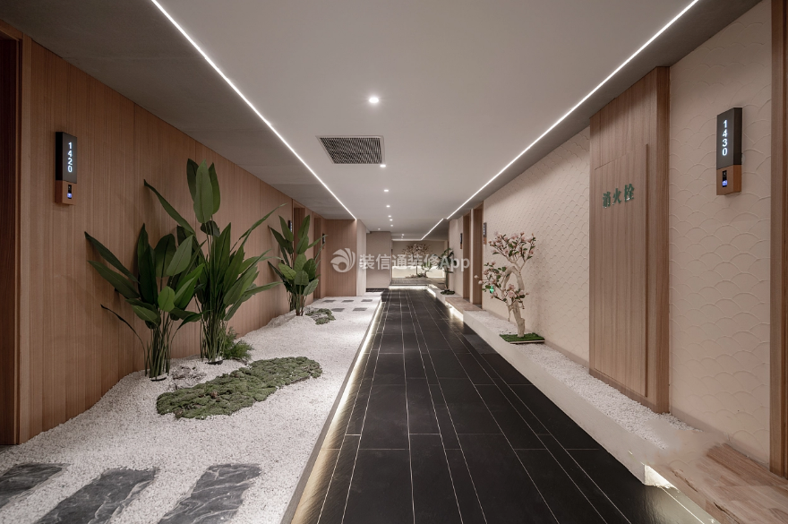 杭州度假酒店走廊设计装修效果图