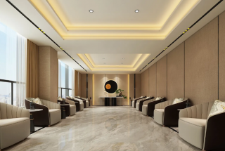 杭州办公楼大型会客厅装修设计效果图