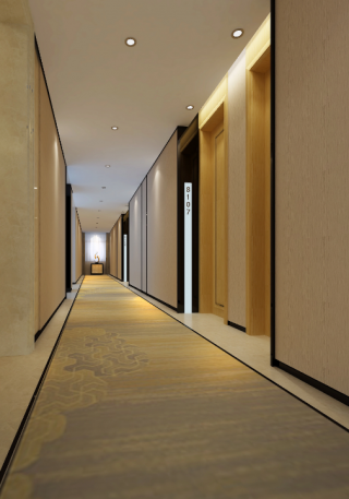 杭州精品酒店房间走廊装修设计效果图