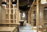 杭州餐饮店铺室内木质装修设计效果图