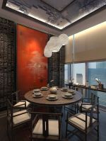 杭州餐馆包间中式背景墙装修设计效果图