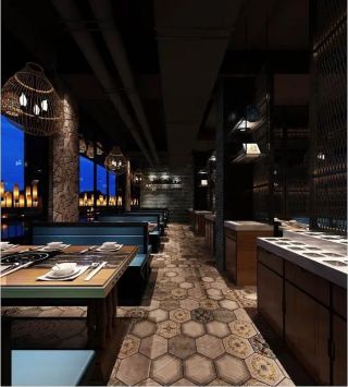 杭州餐厅走廊地板装潢装修设计图