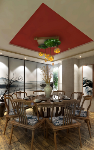 杭州餐厅包间吊顶装修装潢效果图