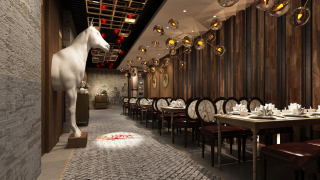 杭州餐馆大厅装修设计效果图